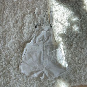 Aerie white/off white overall shorts